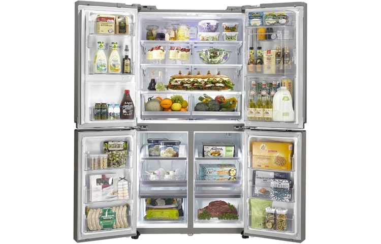 LG A+ klassifisert french door skap – med automatisk avriming, dør-i-dør oppbevaring og vann- og isdispenser (nettovol. 571 l), GMJ916NSHV, thumbnail 4