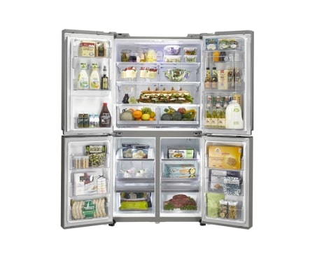 LG A+ klassifisert french door skap – med automatisk avriming, dør-i-dør oppbevaring og vann- og isdispenser (nettovol. 571 l), GMJ916NSHV, thumbnail 4