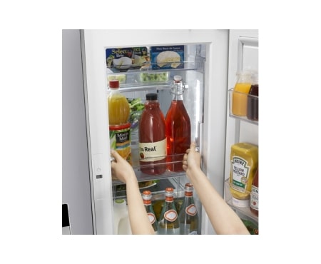 LG A+ klassifisert french door skap – med automatisk avriming, dør-i-dør oppbevaring og vann- og isdispenser (nettovol. 571 l), GMJ916NSHV, thumbnail 6
