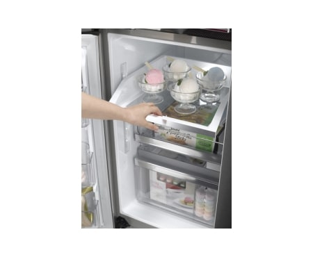 LG A+ klassifisert french door skap – med automatisk avriming, dør-i-dør oppbevaring og vann- og isdispenser (nettovol. 571 l), GMJ916NSHV, thumbnail 7