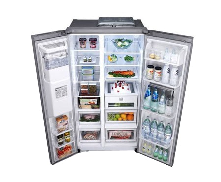 LG klassifisert side-by-side-skap – automatisk avriming, stor kapasitet og vann- og isdispenser (nettovol. 614 l), GS9166AVJZ2, thumbnail 3