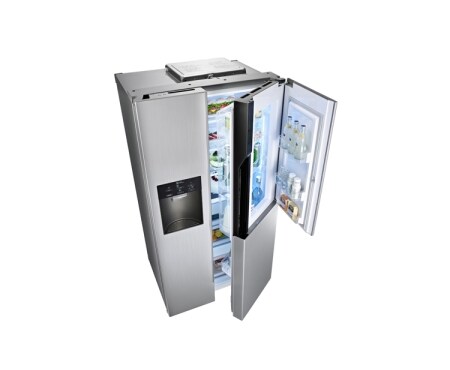 LG side-by-side-skap – med automatisk avriming, dør-i-dør oppbevaring og vann- og isdispenser (nettovol. 614 l), GS9366NSAZ, thumbnail 2