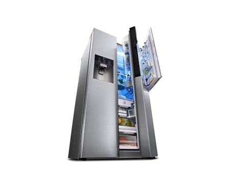 LG side-by-side-skap – med automatisk avriming, dør-i-dør oppbevaring og vann- og isdispenser (nettovol. 614 l), GS9366NSAZ, thumbnail 3