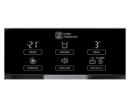 LG side-by-side-skap – med automatisk avriming og Non-plumbing vann- og isdispenser (nettovol. 614 l), GS9366PZYZL, thumbnail 5