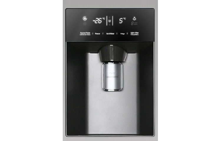 LG  side-by-side-skap med automatisk avriming og isdispenser (nettovolum 508 liter), GSL325PVCV, thumbnail 6