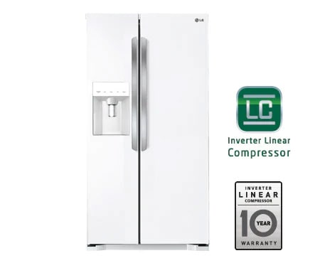 LG side-by-side-skap med automatisk avriming og isdispenser (nettovolum 508 liter), GSL325SWCV