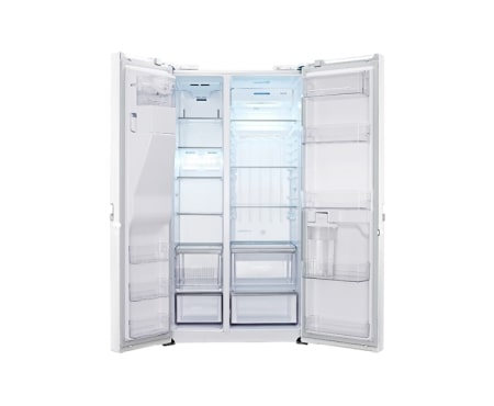 LG side-by-side-skap med automatisk avriming og Non Plumbing isdispenser (nettovolum 540 liter), GSL545SWYZ, thumbnail 2