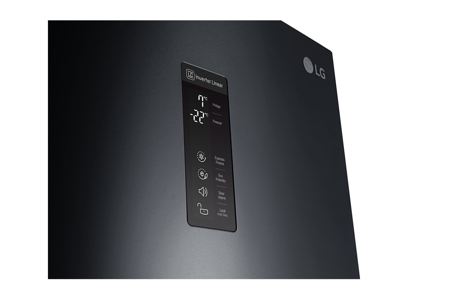 LG Ny  Kombiskap med Total No Frost og vanndispenser, 190cm (nettovolum 318 liter), GBF59WBDZB, thumbnail 4