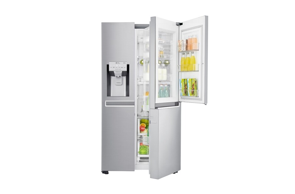 LG 625L Door in Door™ Side by Side (Noble Steel) - Energiklasse F, Vann/isdispenser med vanntilkobling og Smart Diagnosis™ med Wi-Fi, GSJ960NSTZ