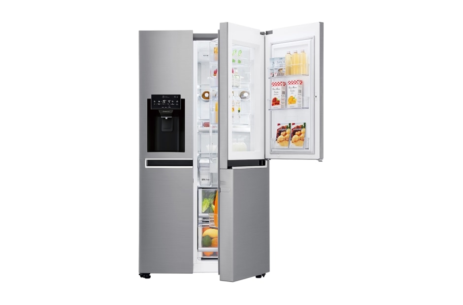 LG 625L Door in Door™ Side by Side (Shiny Steel) - Energiklasse F, Vann/isdispenser uten vanntilkobling og Smart Diagnosis™ med Wi-Fi, GSJ761PZTZ