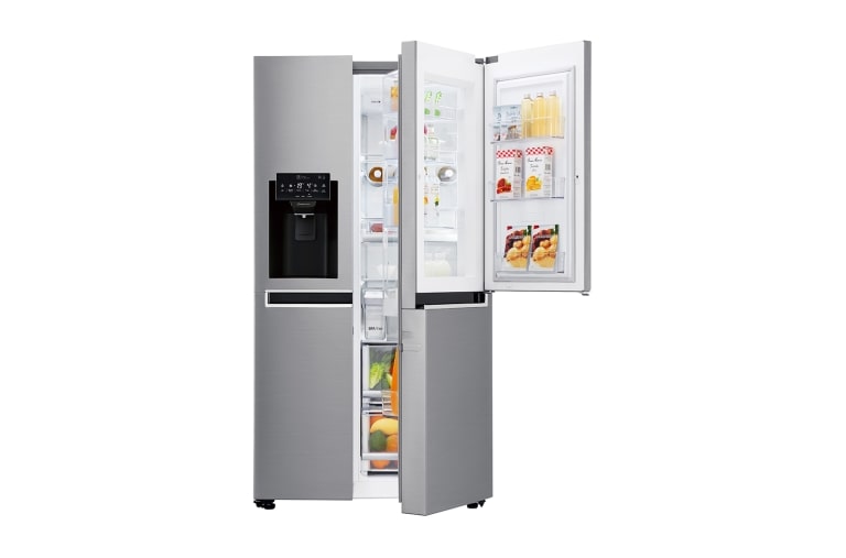 LG 625L Door in Door™ Side by Side (Shiny Steel) - Energiklasse F, Vann/isdispenser uten vanntilkobling og Smart Diagnosis™ med Wi-Fi, GSJ761PZTZ, thumbnail 1