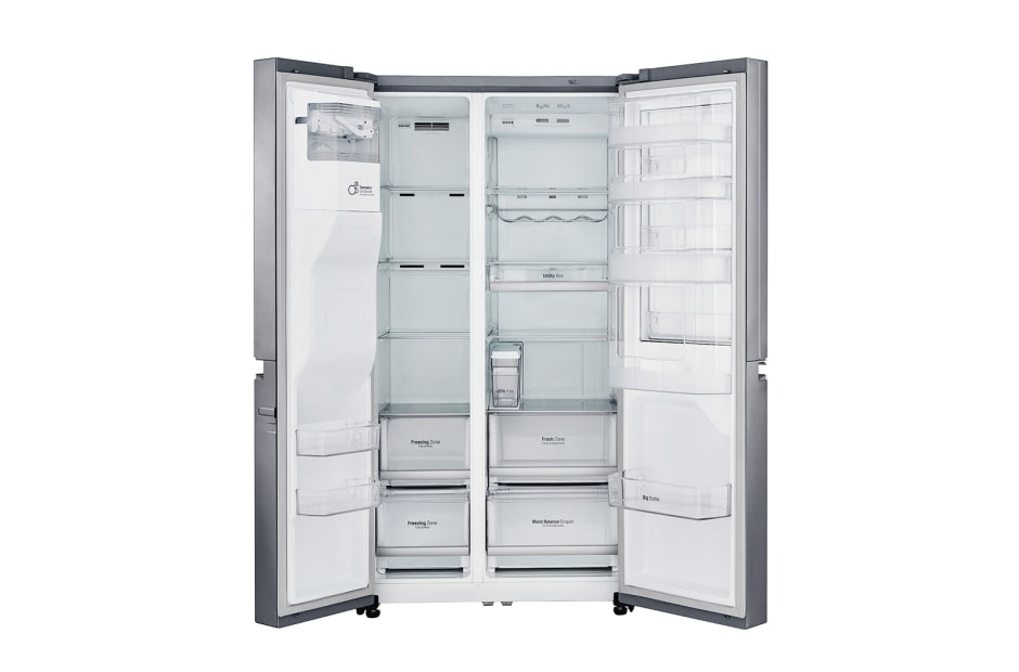 LG 625L Door in Door™ Side by Side (Shiny Steel) - Energiklasse F, Vann/isdispenser uten vanntilkobling og Smart Diagnosis™ med Wi-Fi, GSJ761PZTZ, thumbnail 3