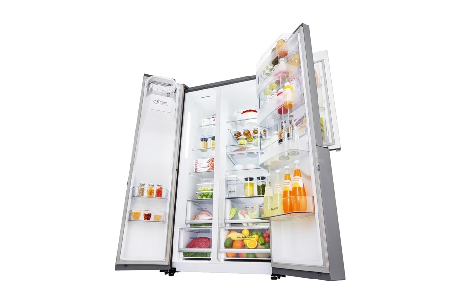 LG 625L Door in Door™ Side by Side (Shiny Steel) - Energiklasse F, Vann/isdispenser uten vanntilkobling og Smart Diagnosis™ med Wi-Fi, GSJ761PZTZ, thumbnail 7