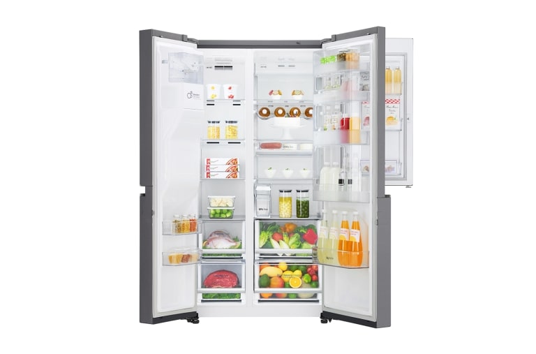LG 625L Door in Door™ Side by Side (Shiny Steel) - Energiklasse F, Vann/isdispenser uten vanntilkobling og Smart Diagnosis™ med Wi-Fi, GSJ761PZTZ, thumbnail 4