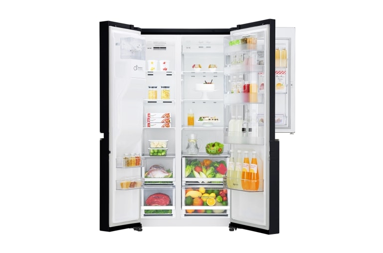 LG Side-by-Side med stor kapasitet, vanntilkopling och oppgraderte Door-in-Door™, GSJ760WBXV, thumbnail 4