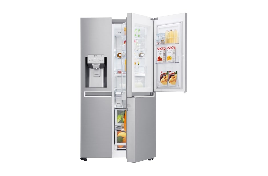 LG Side-by-Side med stor kapasitet, vanndispenser uten vanntilkopling och oppgraderte Door-in-Door™, GSJ961NEBZ