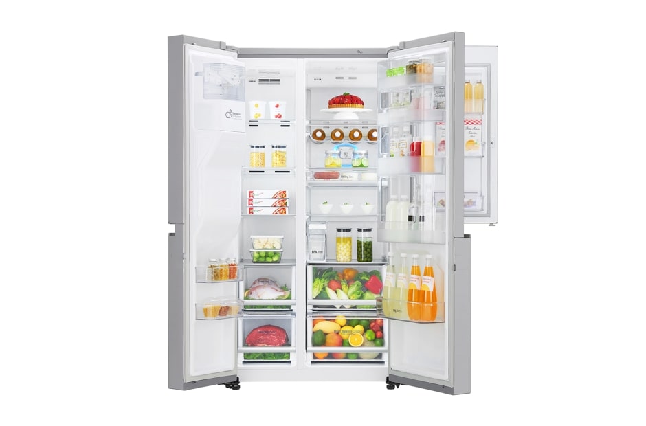 LG Side-by-Side med stor kapasitet, vanndispenser uten vanntilkopling och oppgraderte Door-in-Door™, GSJ961NEBZ, thumbnail 4