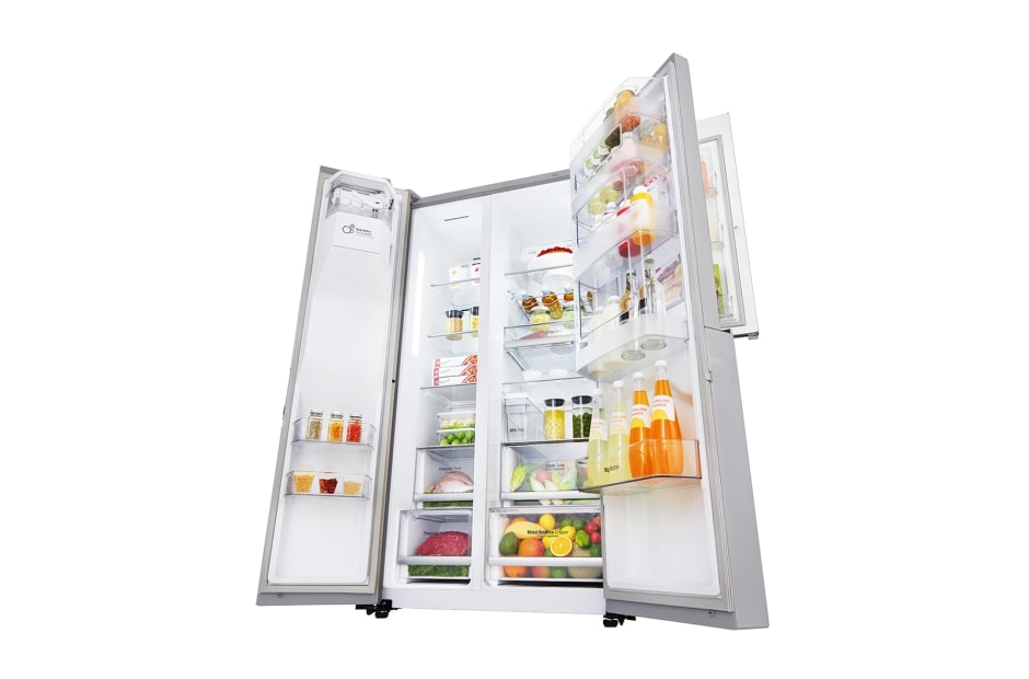 LG Side-by-Side med stor kapasitet, vanndispenser uten vanntilkopling och oppgraderte Door-in-Door™, GSJ961NEBZ, thumbnail 7
