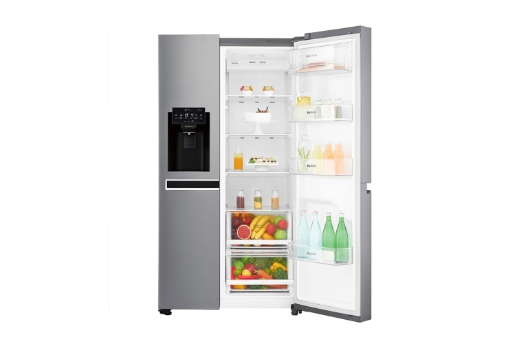 LG 625L Side by Side (Shiny Steel) - Energiklasse F, Vann/isdispenser med vanntilkobling og Smart Diagnosis™ med Smart Diagnosis™ med Wi-Fi, GSL760PZXV, thumbnail 3