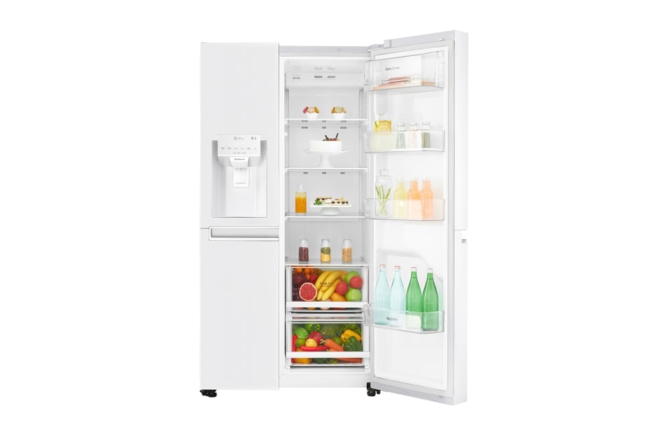 LG 625L Side by Side (Hvit) - Energiklasse F, Vann/isdispenser med vanntilkobling og Smart Diagnosis™ med Wi-Fi, GSL760SWXV, thumbnail 3