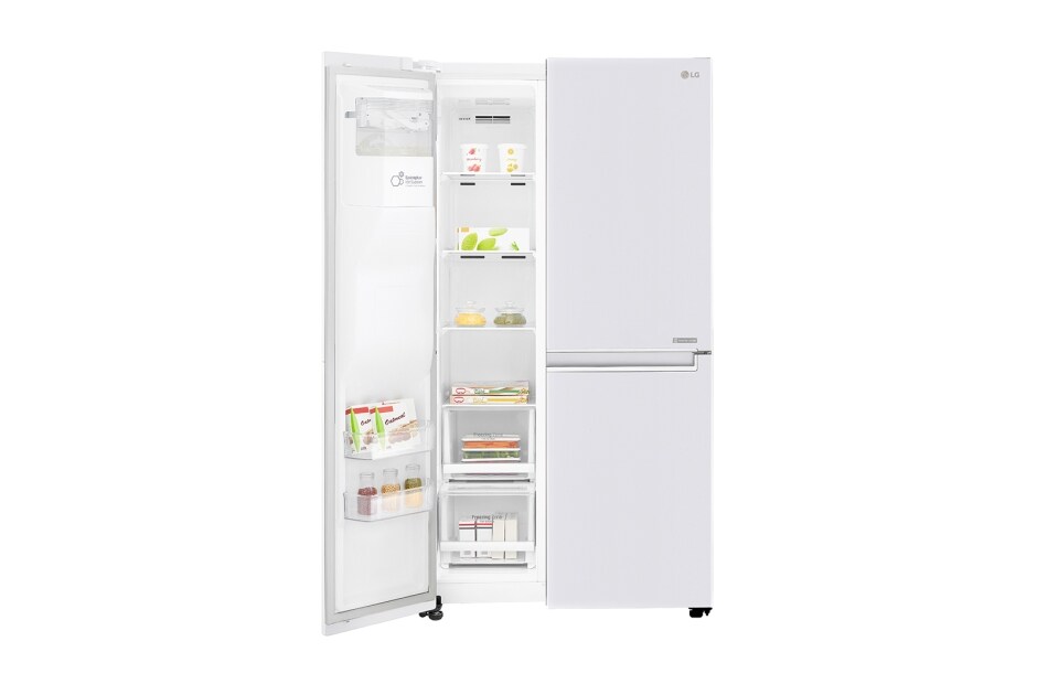 LG 625L Side by Side (Hvit) - Energiklasse F, Vann/isdispenser med vanntilkobling og Smart Diagnosis™ med Wi-Fi, GSL760SWXV, thumbnail 4