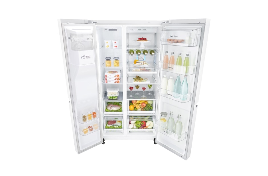 LG 625L Side by Side (Hvit) - Energiklasse F, Vann/isdispenser med vanntilkobling og Smart Diagnosis™ med Wi-Fi, GSL760SWXV, thumbnail 5