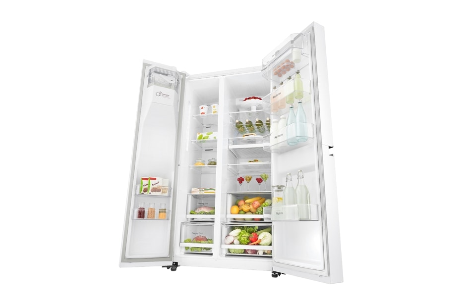 LG 625L Side by Side (Hvit) - Energiklasse F, Vann/isdispenser med vanntilkobling og Smart Diagnosis™ med Wi-Fi, GSL760SWXV, thumbnail 6