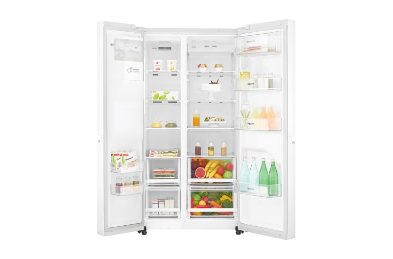 LG 625L Side by Side (Hvit) - Energiklasse F, Vann/isdispenser med vanntilkobling og Smart Diagnosis™ med Wi-Fi, GSL760SWXV, thumbnail 2