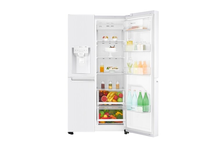 LG 625L Side by Side (Hvit) - Energiklasse F, Vann/isdispenser med vanntilkobling og Smart Diagnosis™ med Wi-Fi, GSL760SWXV, thumbnail 3