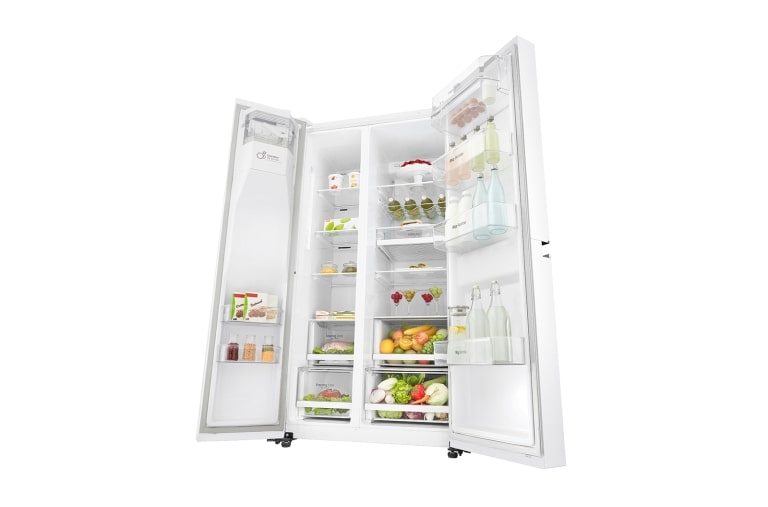 LG 625L Side by Side (Hvit) - Energiklasse F, Vann/isdispenser med vanntilkobling og Smart Diagnosis™ med Wi-Fi, GSL760SWXV, thumbnail 6
