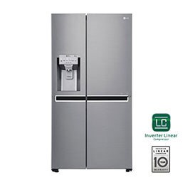 625L Side by Side (Shiny Steel) - Energiklasse F, Vann/isdispenser uten vanntilkobling og Smart Diagnosis™ med Wi-Fi2