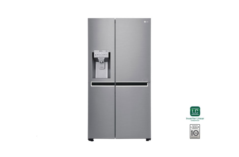 LG 625L Side by Side (Shiny Steel) - Energiklasse F, Vann/isdispenser uten vanntilkobling og Smart Diagnosis™ med Wi-Fi, GSL961PZUZ