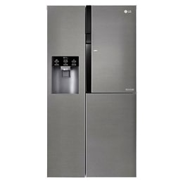 606L Door in Door™ Side by Side (Shiny Steel), Energiklasse F, Vann/isdispenser med vanntilkobling, Smart Diagnosis™2