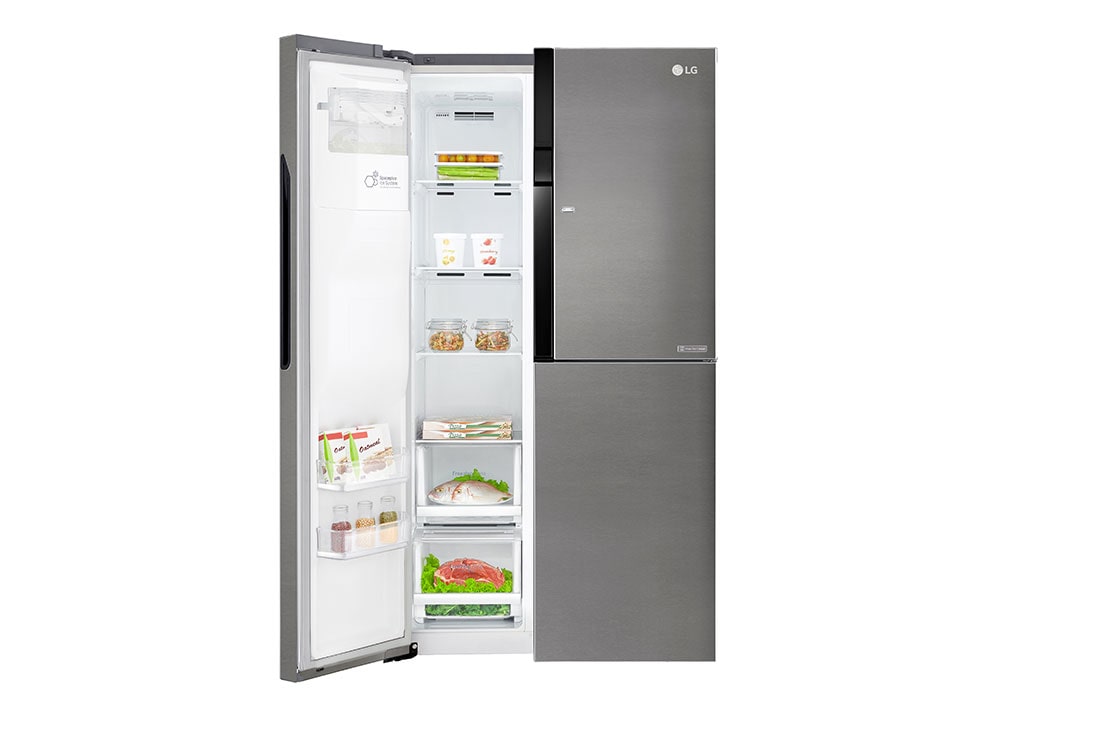 LG 606L Door in Door™ Side by Side (Mørkegrå) - Energiklasse F, Vann/isdispenser uten vanntilkobling, Smart Diagnosis™, GSJ361DIDV, GSJ361DIDV, thumbnail 4