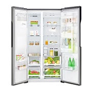 LG 606L Door in Door™ Side by Side (Mørkegrå) - Energiklasse F, Vann/isdispenser uten vanntilkobling, Smart Diagnosis™, GSJ361DIDV, GSJ361DIDV, thumbnail 2