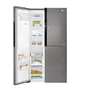 LG 606L Door in Door™ Side by Side (Mørkegrå) - Energiklasse F, Vann/isdispenser uten vanntilkobling, Smart Diagnosis™, GSJ361DIDV, GSJ361DIDV, thumbnail 4