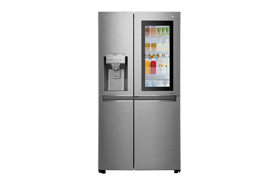 LG 625L InstaView Door in Door Side by Side (Shiny Steel) - Energiklasse F, Vann/isdispenser uten vanntilkobling og Smart Diagnosis™ med Wi-Fi, GSI961PZAZ