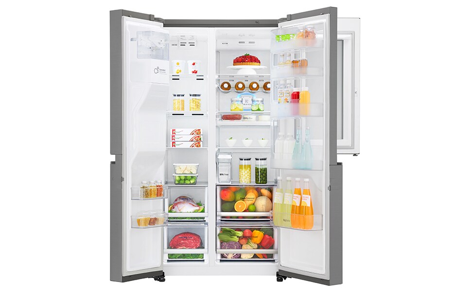 LG 625L InstaView Door in Door Side by Side (Shiny Steel) - Energiklasse F, Vann/isdispenser uten vanntilkobling og Smart Diagnosis™ med Wi-Fi, GSI961PZAZ, thumbnail 8