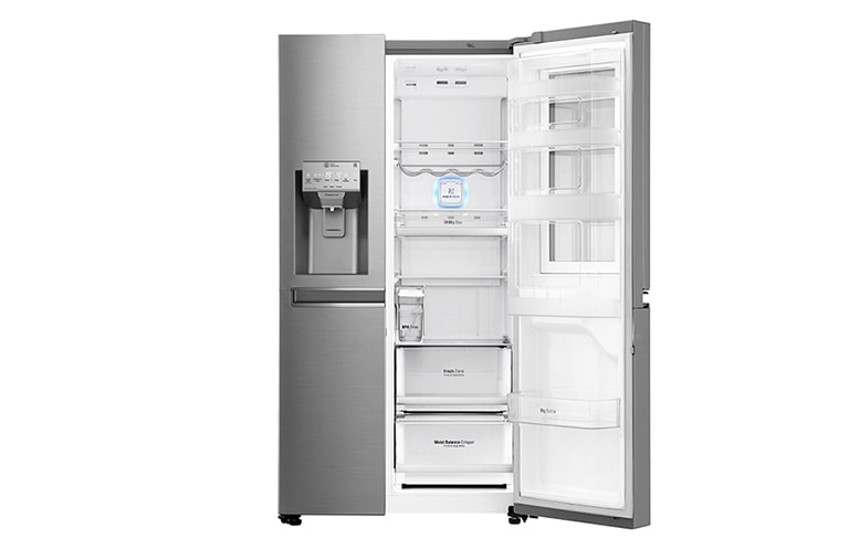 LG 625L InstaView Door in Door Side by Side (Shiny Steel) - Energiklasse F, Vann/isdispenser uten vanntilkobling og Smart Diagnosis™ med Wi-Fi, GSI961PZAZ, thumbnail 7