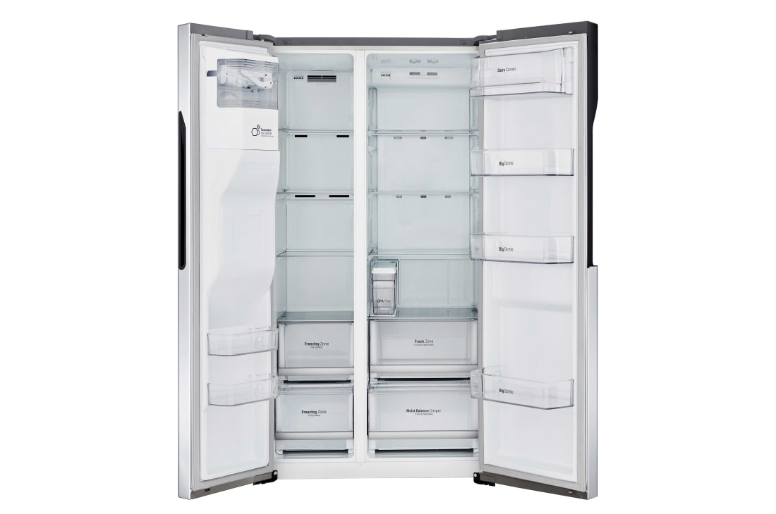 LG 606L Side by Side (Mørkegrå) - Energiklasse F, Vann/isdispenser uten vanntilkobling, Smart Diagnosis™, GSL561PZUZ, thumbnail 2