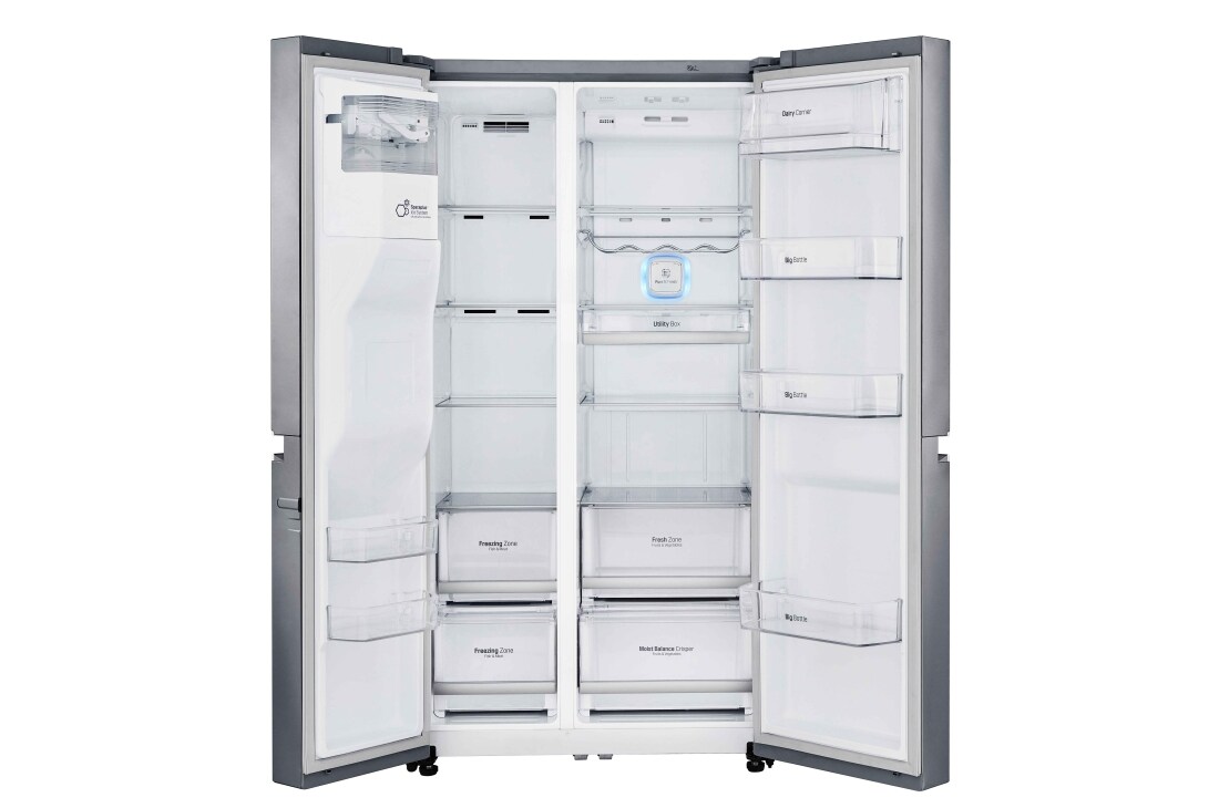 LG 625L Side by Side (Shiny Steel) - Energiklasse F, Vann/isdispenser med vanntilkobling og Smart Diagnosis™ med Wi-Fi, GSL960PZBZ, thumbnail 7