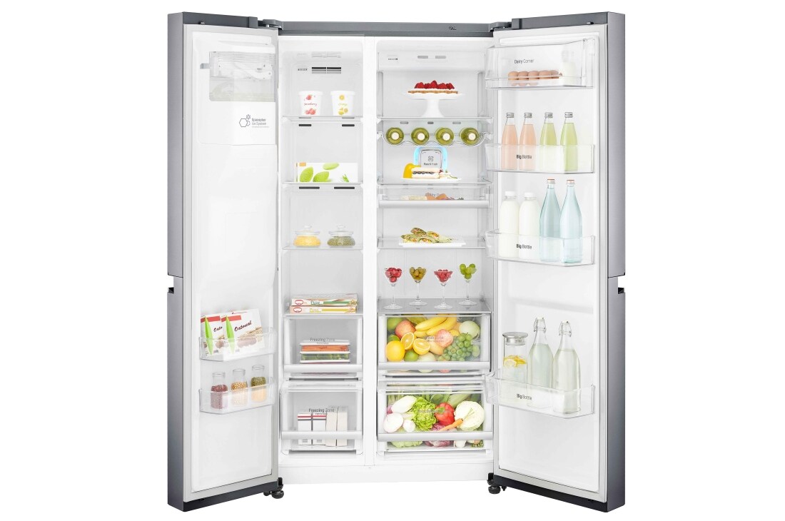 LG 625L Side by Side (Shiny Steel) - Energiklasse F, Vann/isdispenser med vanntilkobling og Smart Diagnosis™ med Wi-Fi, GSL960PZBZ, thumbnail 8