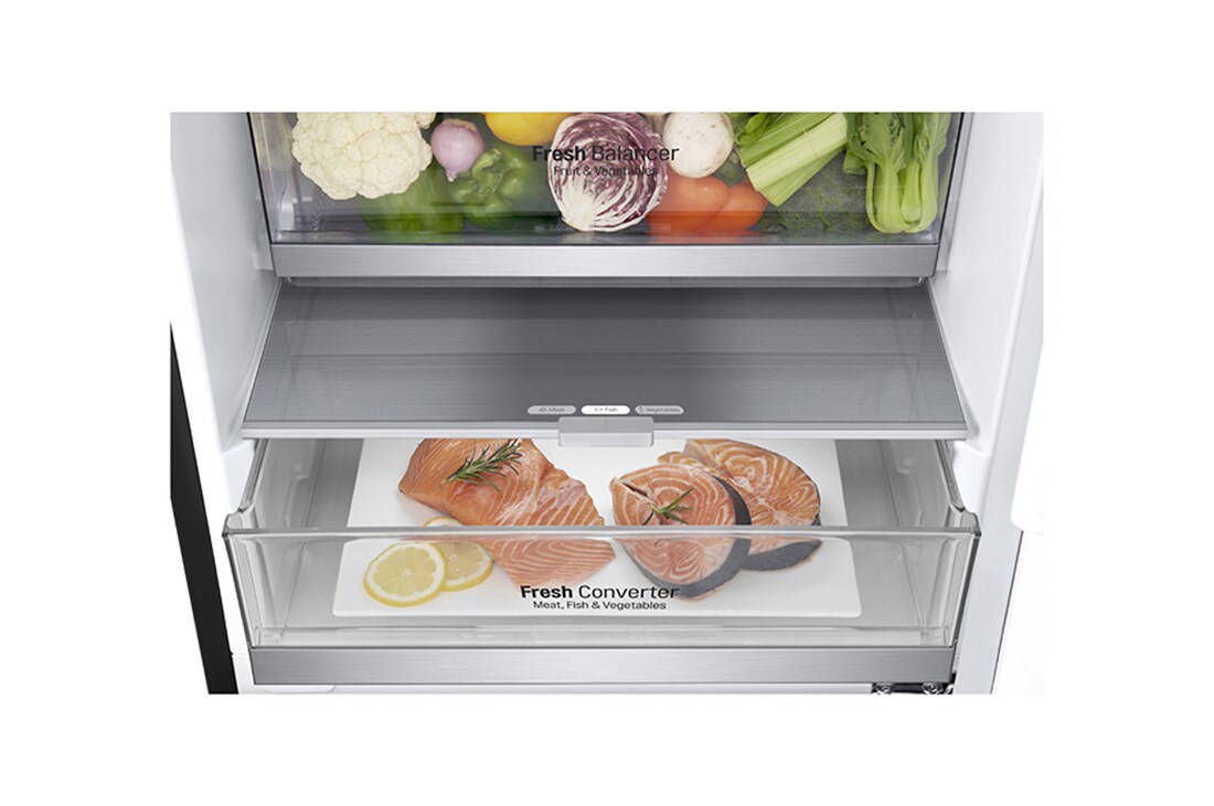 LG 1.86M 341L Kombiskap(Matte Black) - Energiklasse D, Door Cooling™ , GBB71MCEFN, thumbnail 6