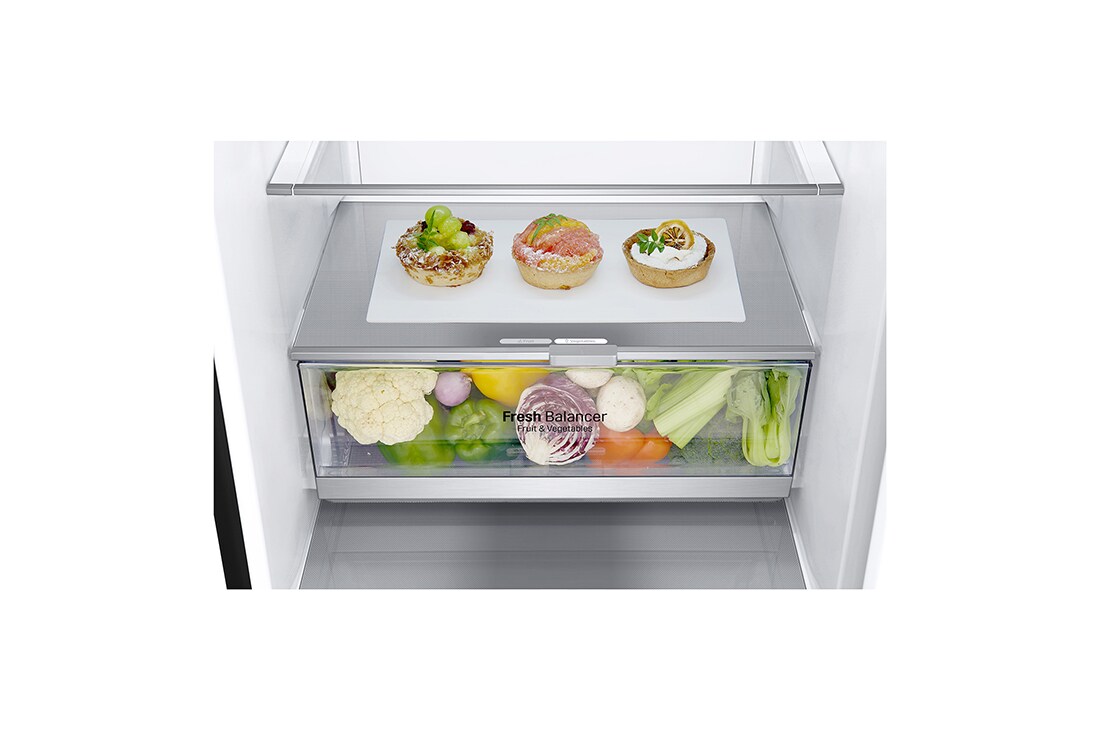 LG 1.86M 341L Kombiskap(Matte Black) - Energiklasse D, Door Cooling™ , GBB71MCEFN, thumbnail 4