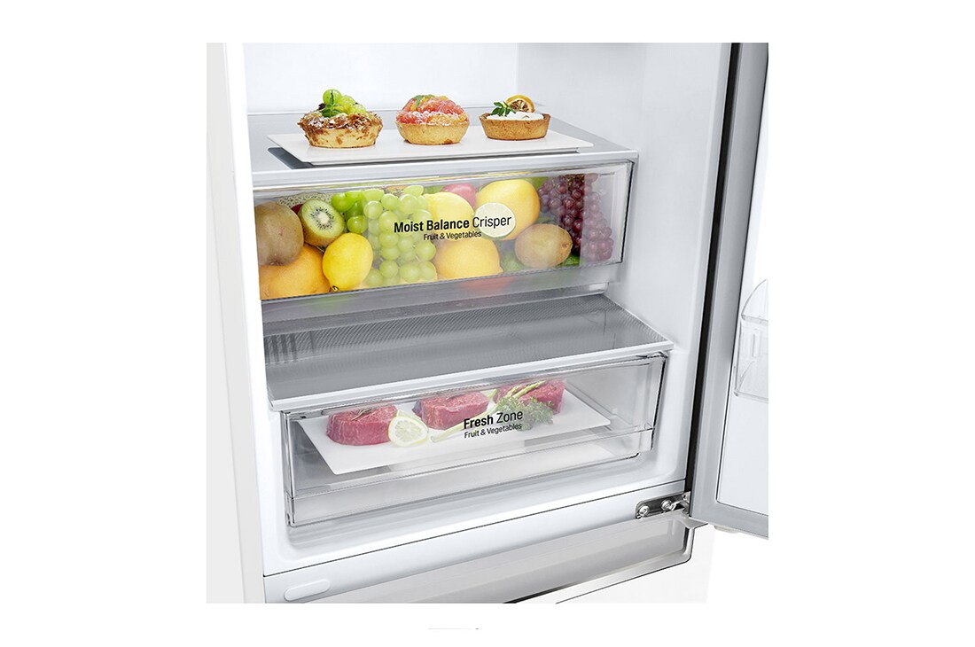 LG 1.86M 341L Kombiskap(Hvit) - Energiklasse E, Door Cooling™, GBB61SWHZN, thumbnail 9