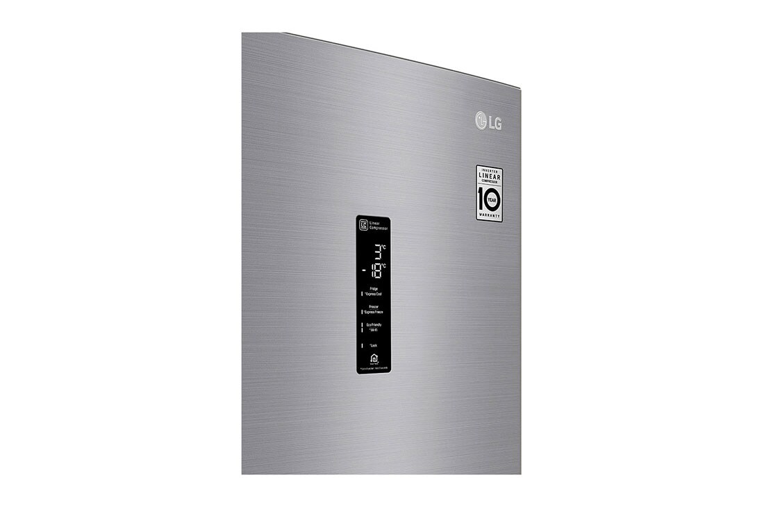 LG 1.86M 341L Kombiskap(Shiny Steel) - Energiklasse E, Door Cooling™ og Smart Diagnosis™ med Wi-Fi, GBB61PZHZN, thumbnail 5