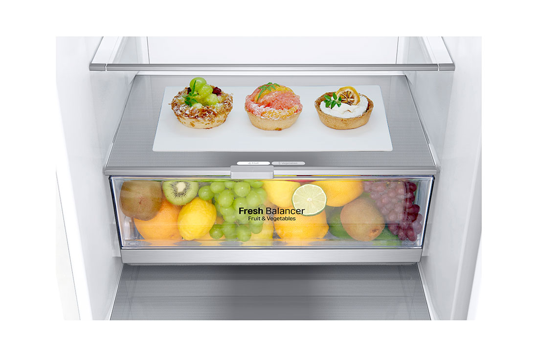 LG 1.86M 341L Kombiskap(Hvit) - Energiklasse D, Door Cooling™, GBB71SWEFN, thumbnail 4