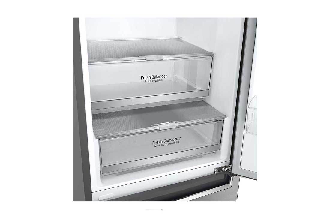 LG 2.03M 384L Kombiskap(Shiny Steel) - Energiklasse D, Door Cooling™, GBB72PZEFN, thumbnail 4