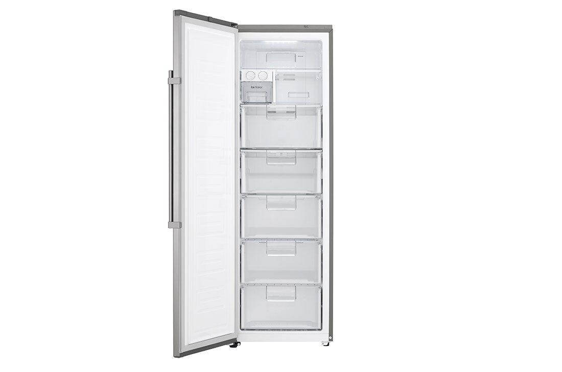 LG 323L Frittstående fryseskap (Shiny Steel) - Energiklasse F, Total No Frost og  Smart Diagnosis™ med Wi-Fi, KF5237PZJZ, thumbnail 3