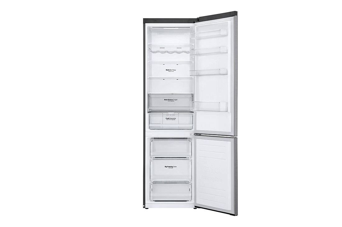 LG 2.03M 384L Kombiskap(Shiny Steel) - Energiklasse D, Door Cooling™ og Smart Diagnosis™ med Wi-Fi, GBB62PZFFN, thumbnail 3